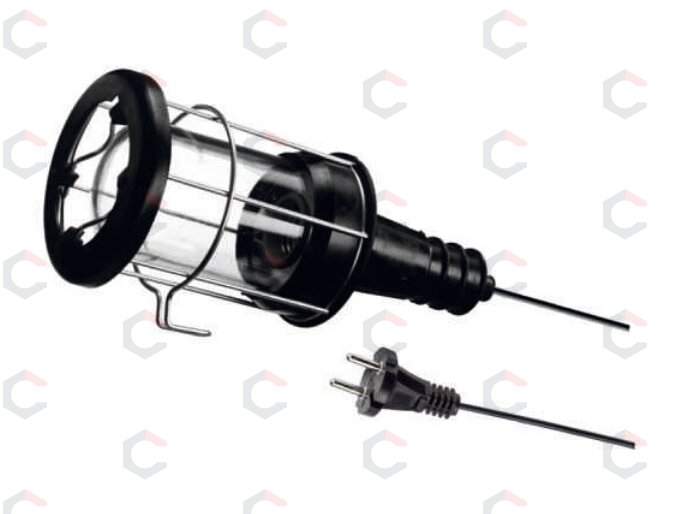 Darbo lempa "Gummi", met. grotelės, gumuotas korpusas, 100W 230V (82717) 2