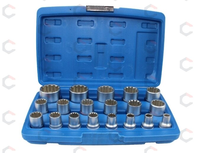 Daugiafunkcinių galvučių rinkinys Spline | 12,5 mm (1/2") | 8-32 mm | 19 vnt. (KR121019) Daugiafunkcinių galvučių rinkinys Spline | 12,5 mm (1/2") | 8-32 mm | 19 vnt. (KR121019)