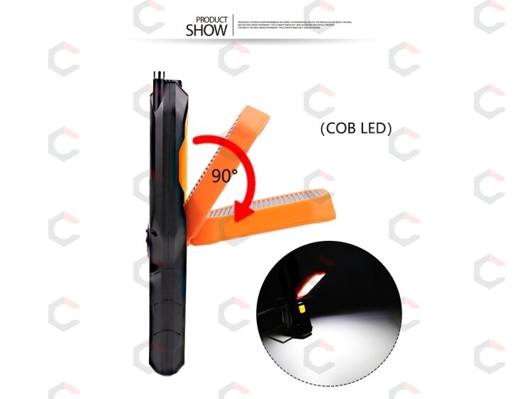 Darbo lempa akumuliatorinė | 5W COB LED | USB | 280+80 LM | su magnetiniu griebtuvu (YD-6302B) 2 Darbo lempa akumuliatorinė | 5W COB LED | USB | 280+80 LM | su magnetiniu griebtuvu (YD-6302B) 2