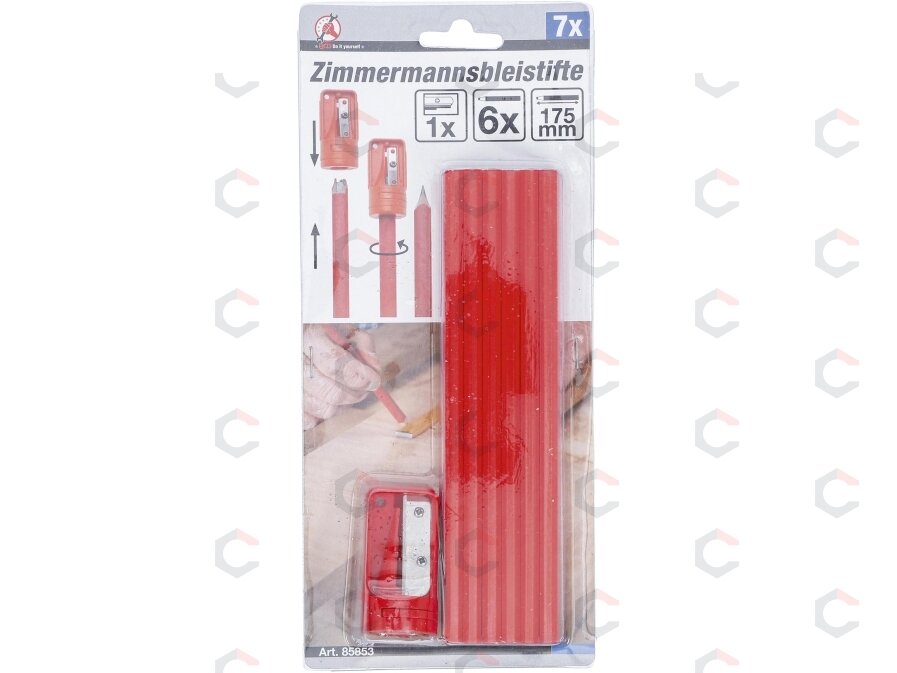 Dailidės pieštukai | 175 mm | su drožtuku | 7 vnt. (85853) 2 Dailidės pieštukai | 175 mm | su drožtuku | 7 vnt. (85853) 2