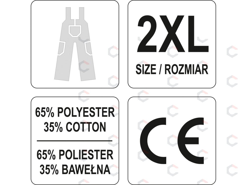 Darbinės kombinezoninės kelnės | XXL dydis (YT-80294) 3 Darbinės kombinezoninės kelnės | XXL dydis (YT-80294) 3