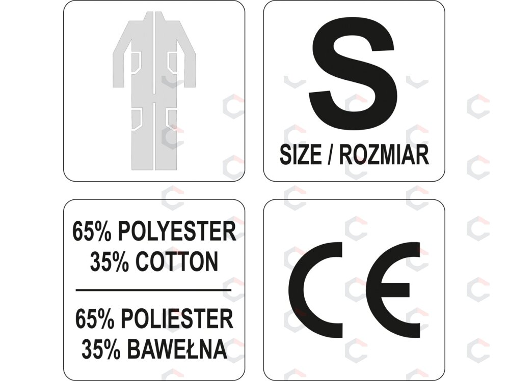 Darbinis kombinezonas pilkas S dydis (YT-80420) 2 Darbinis kombinezonas pilkas S dydis (YT-80420) 2