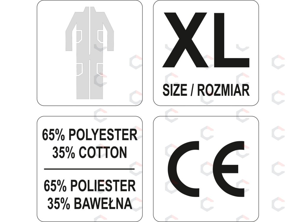 Darbinis kombinezonas pilkas XL dydis (YT-80423) 2 Darbinis kombinezonas pilkas XL dydis (YT-80423) 2