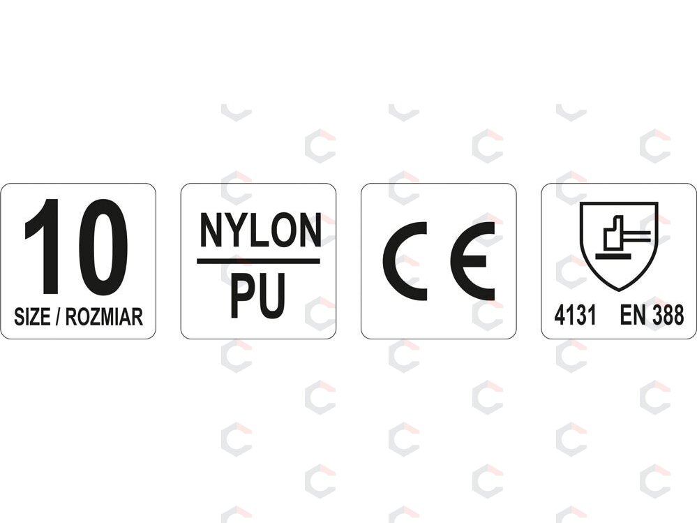 Darbo pirštinės juodos | nailonas / poliuretanas | 10 dydis (YT-7473) 4 Darbo pirštinės juodos | nailonas / poliuretanas | 10 dydis (YT-7473) 4