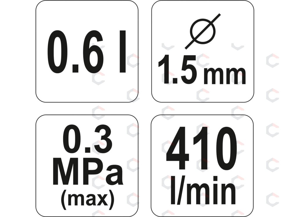 Dažymo pistoletas | HVLP | 600 cm³ | Ø 1.5 mm (YT-2341) 3 Dažymo pistoletas | HVLP | 600 cm³ | Ø 1.5 mm (YT-2341) 3