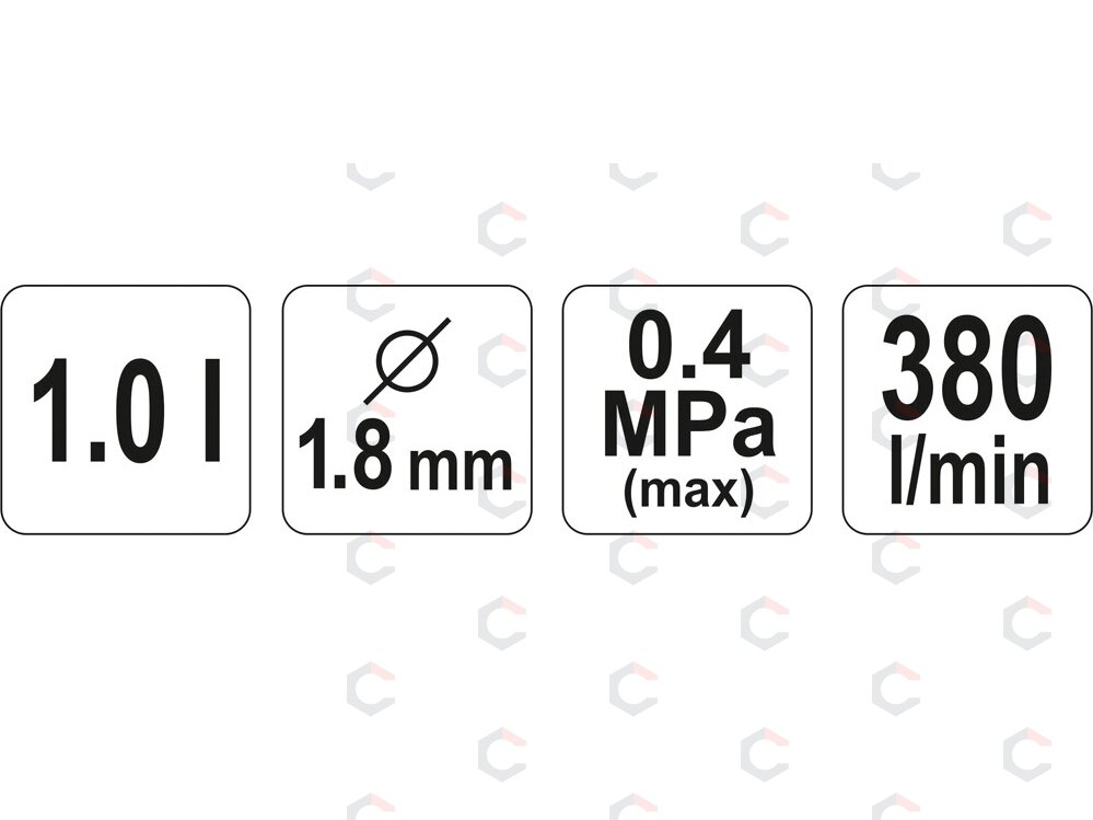 Dažymo pistoletas su apatiniu bakeliu | 1000 ml / Ø1.8 mm (YT-2346) 2 Dažymo pistoletas su apatiniu bakeliu | 1000 ml / Ø1.8 mm (YT-2346) 2