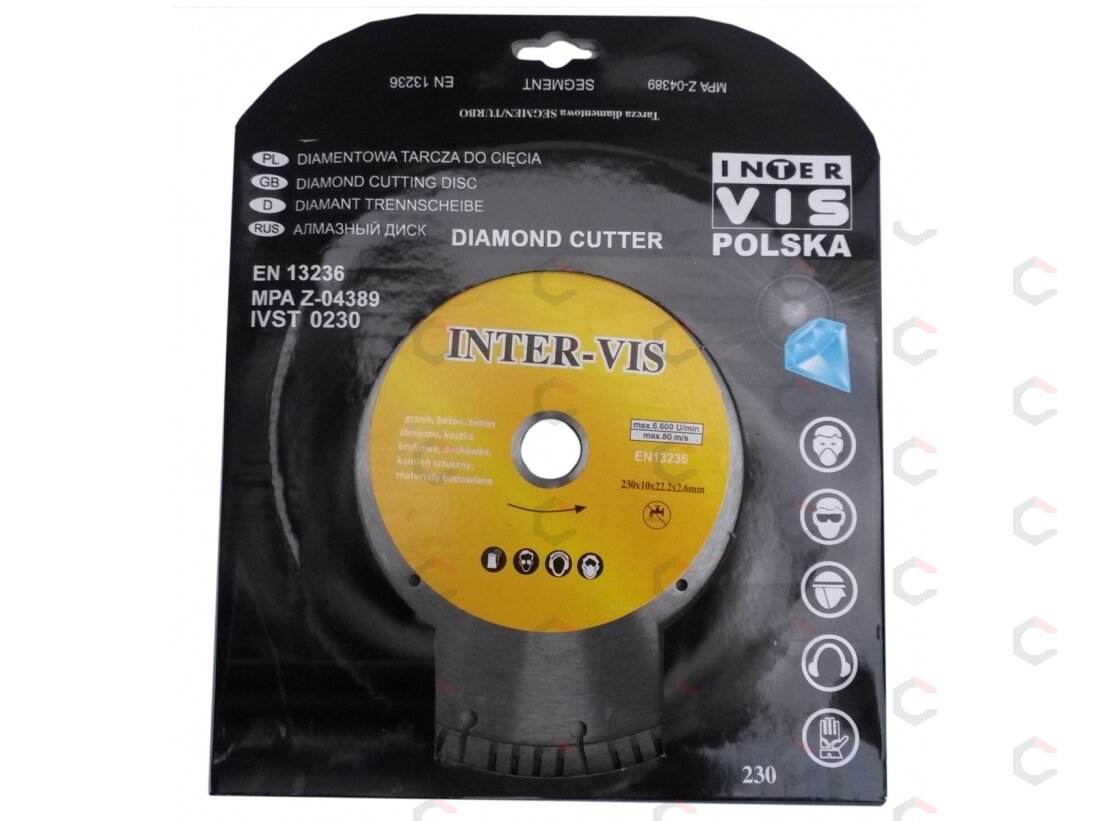 Deimantinis pjovimo diskas 230mm X 10X22.2X2.6, segment/turbo (ST0230) 1 Deimantinis pjovimo diskas 230mm X 10X22.2X2.6, segment/turbo (ST0230) 1