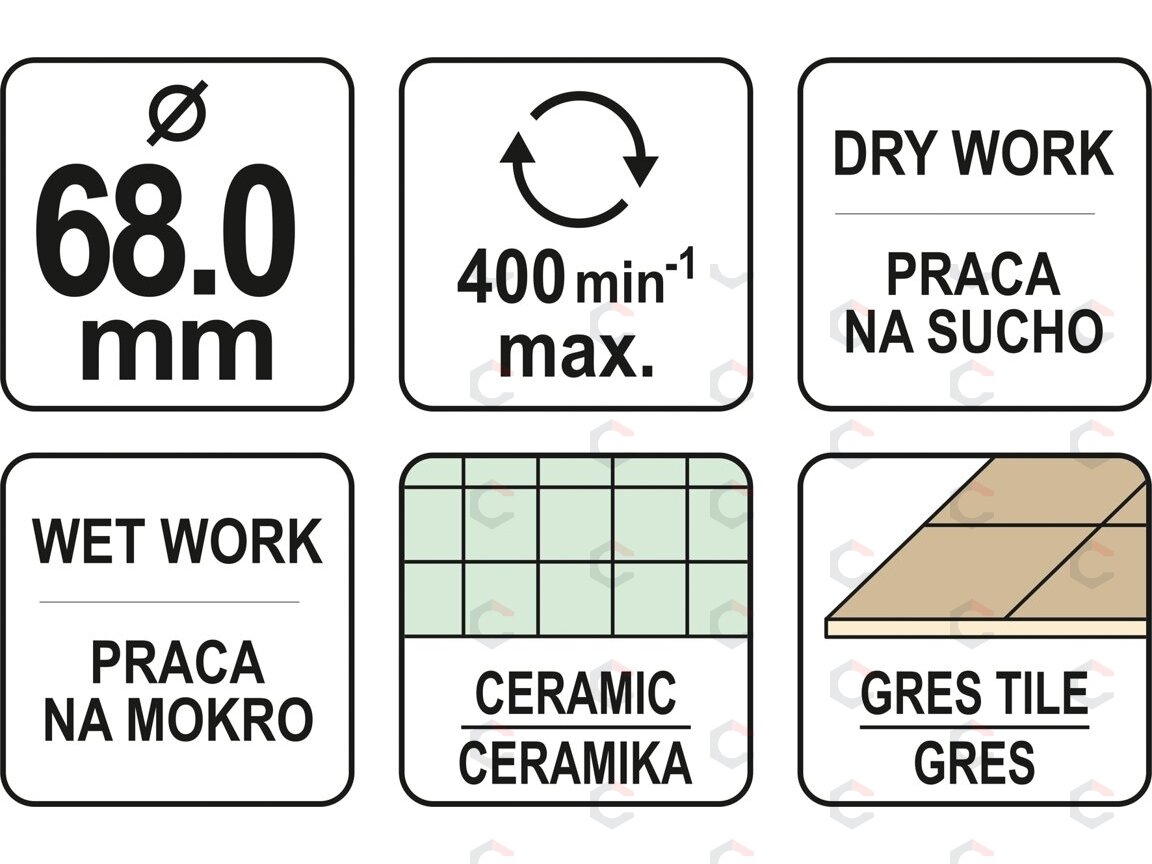 Deimantinis grąžtas cilindrinis | 68 mm (YT-60433) 3 Deimantinis grąžtas cilindrinis | 68 mm (YT-60433) 3
