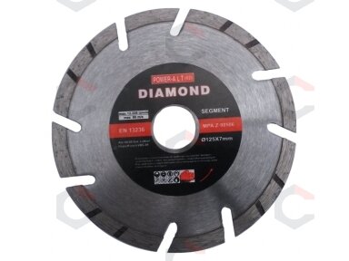 Deimantinis pjovimo diskas 125mm X1.2X1.9X7.0, segment/turbo (PAST0125) Deimantinis pjovimo diskas 125mm X1.2X1.9X7.0, segment/turbo (PAST0125)