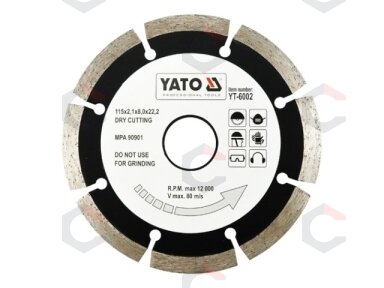 Deimantinis segmentinis pjovimo diskas | 115 mm (YT-6002) Deimantinis segmentinis pjovimo diskas | 115 mm (YT-6002)