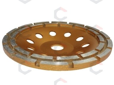 Deimantinis šlifavimo diskas | lėkštės tipo | dviejų eilių | 22.2x180 mm (DR0180B) Deimantinis šlifavimo diskas | lėkštės tipo | dviejų eilių | 22.2x180 mm (DR0180B)