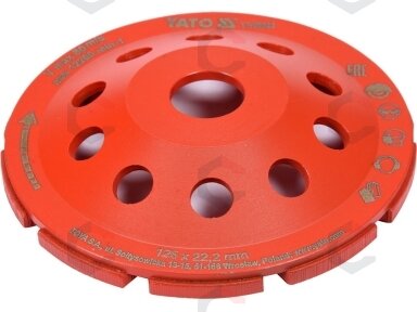 Deimantinis šlifavimo diskas | lėkštės tipo | M14x125 mm (YT-60322) Deimantinis šlifavimo diskas | lėkštės tipo | M14x125 mm (YT-60322)