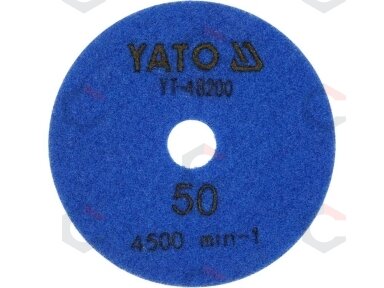 Deimantinis šlifavimo poliravimo diskas akmens masei granitui betonui | 100 mm | P50 (YT-48200) Deimantinis šlifavimo poliravimo diskas akmens masei granitui betonui | 100 mm | P50 (YT-48200)