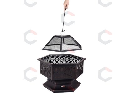 Dekoratyvinis židinys su grotelėmis / grilis | juodas plienas | 70X60 cm (99703) 2 Dekoratyvinis židinys su grotelėmis / grilis | juodas plienas | 70X60 cm (99703) 2