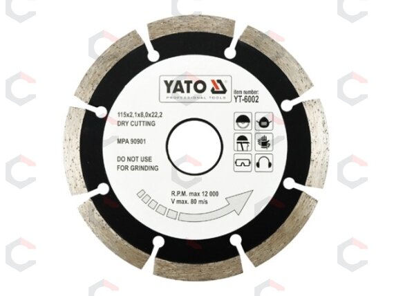 Deimantinis segmentinis pjovimo diskas | 115 mm (YT-6002) Deimantinis segmentinis pjovimo diskas | 115 mm (YT-6002)