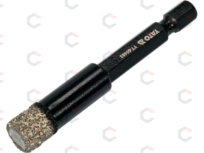 Deimantinė karūnėlė | 6,3 mm (1/4") | 10 mm (YT-60403) Deimantinė karūnėlė | 6,3 mm (1/4") | 10 mm (YT-60403)