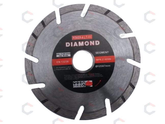 Deimantinis pjovimo diskas 125mm X1.2X1.9X7.0, segment/turbo (PAST0125) 1 Deimantinis pjovimo diskas 125mm X1.2X1.9X7.0, segment/turbo (PAST0125) 1