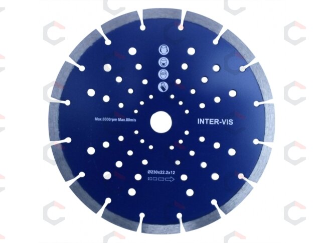 Deimantinis pjovimo diskas 230mm X15X22.2X2.6, su skylutėmis (SH0230) 2 Deimantinis pjovimo diskas 230mm X15X22.2X2.6, su skylutėmis (SH0230) 2