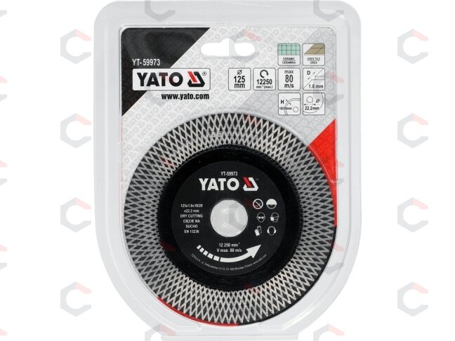 Deimantinis pjovimo diskas keramikai | 125 × 22,23 mm, segmentas 1,8 × 10/20 mm (YT-59973) 3