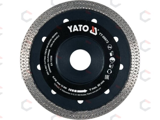 Deimantinis pjovimo diskas keramikai | be atplaišų | 125 mm | 1,6 mm (YT-59972) Deimantinis pjovimo diskas keramikai | be atplaišų | 125 mm | 1,6 mm (YT-59972)