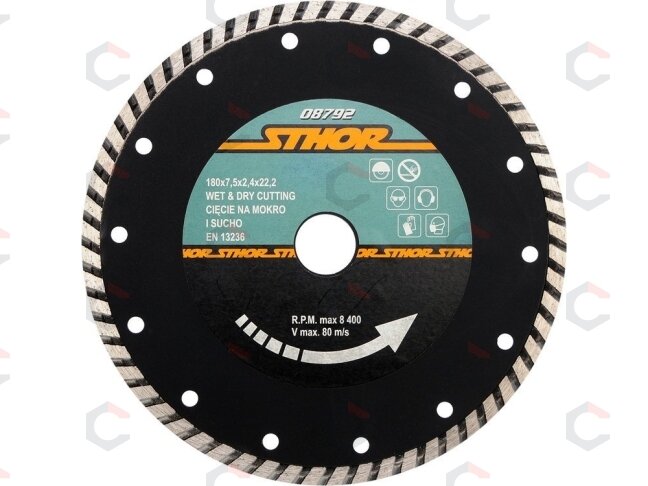 Deimantinis pjovimo diskas "turbo" HS 180mm (08792) Deimantinis pjovimo diskas "turbo" HS 180mm (08792)