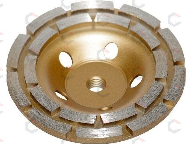 Deimantinis šlifavimo diskas | lėkštės tipo | dviejų eilių | M14x125 mm (DR0125B) 1 Deimantinis šlifavimo diskas | lėkštės tipo | dviejų eilių | M14x125 mm (DR0125B) 1
