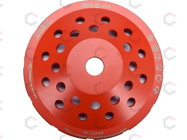 Deimantinis šlifavimo diskas | lėkštinis M14 | 180 mm, segmentinis (YT-60323) 2 Deimantinis šlifavimo diskas | lėkštinis M14 | 180 mm, segmentinis (YT-60323) 2