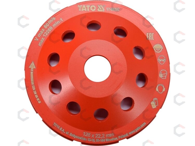 Deimantinis šlifavimo diskas | lėkštės tipo | M14x125 mm (YT-60322) 2 Deimantinis šlifavimo diskas | lėkštės tipo | M14x125 mm (YT-60322) 2