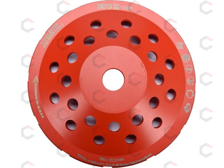 Deimantinis šlifavimo diskas | lėkštinis M14 | 180 mm, segmentinis (YT-60323) 2 Deimantinis šlifavimo diskas | lėkštinis M14 | 180 mm, segmentinis (YT-60323) 2