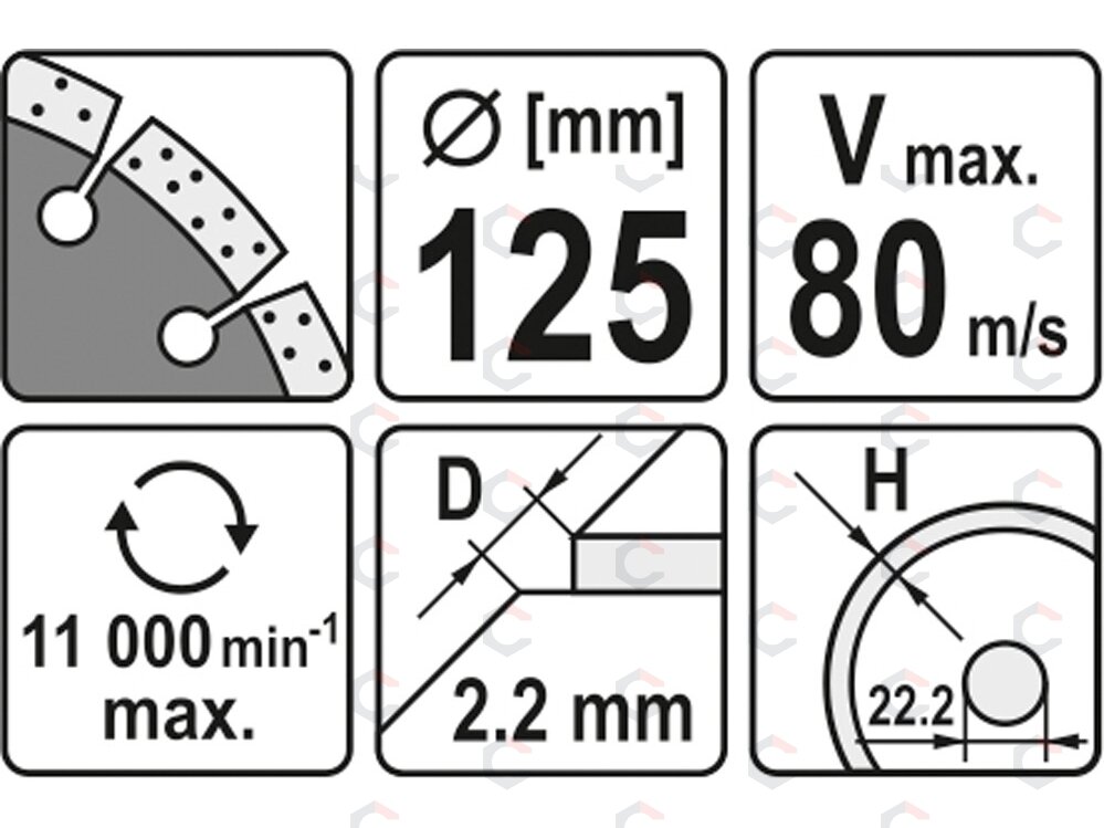 Deimantinis segmentinis pjovimo diskas | 125 mm (YT-6003) 1 Deimantinis segmentinis pjovimo diskas | 125 mm (YT-6003) 1