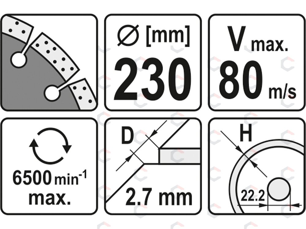 Deimantinis segmentinis pjovimo diskas | 230 mm (YT-6005) 2 Deimantinis segmentinis pjovimo diskas | 230 mm (YT-6005) 2