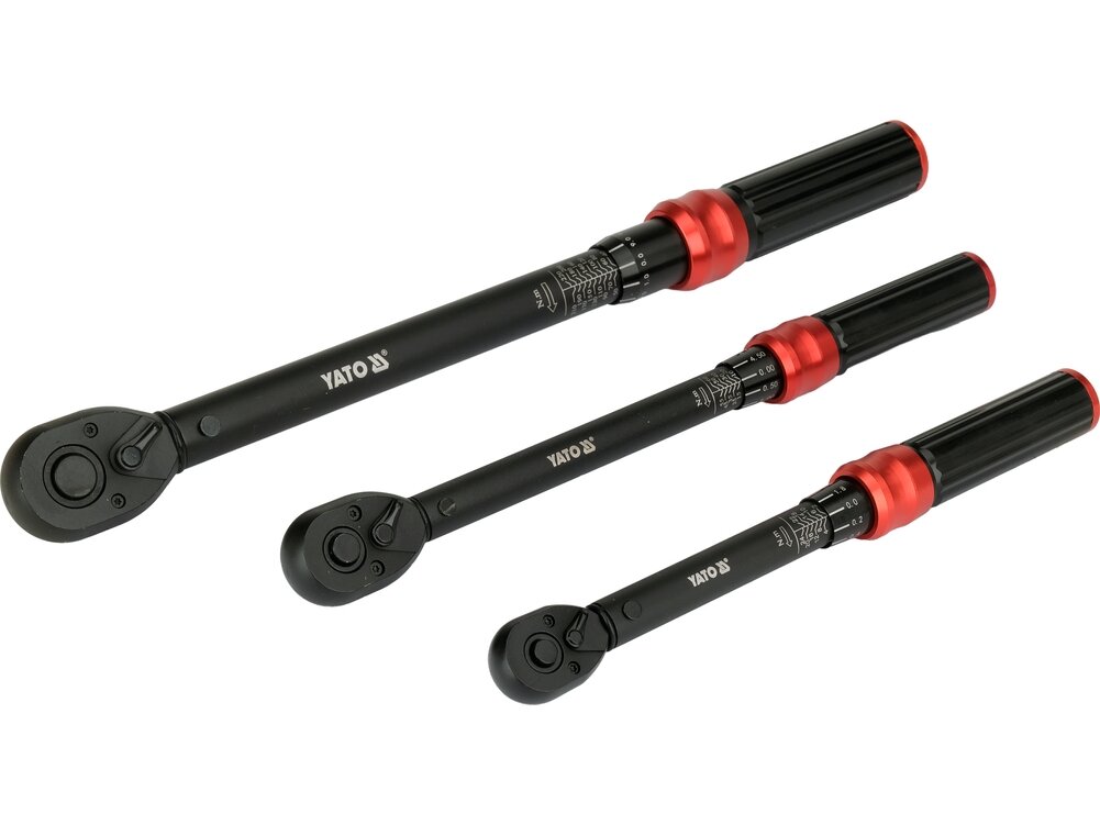 Dinamometrinių raktų rinkinys | 1/4", 3/8", 1/2" | 2–220 Nm | 9 vnt. (YT-07716) 5 Dinamometrinių raktų rinkinys | 1/4", 3/8", 1/2" | 2–220 Nm | 9 vnt. (YT-07716) 5