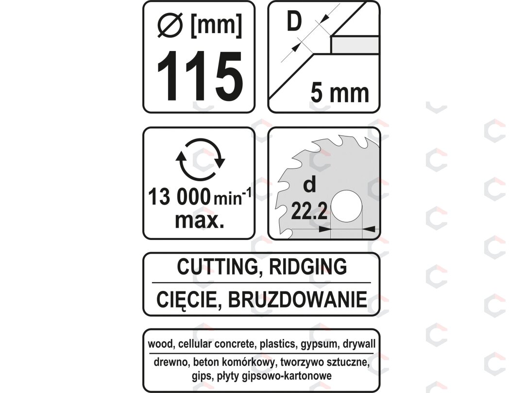 Diskas/freza medžiui | 115 mm (YT-59160) 4 Diskas/freza medžiui | 115 mm (YT-59160) 4