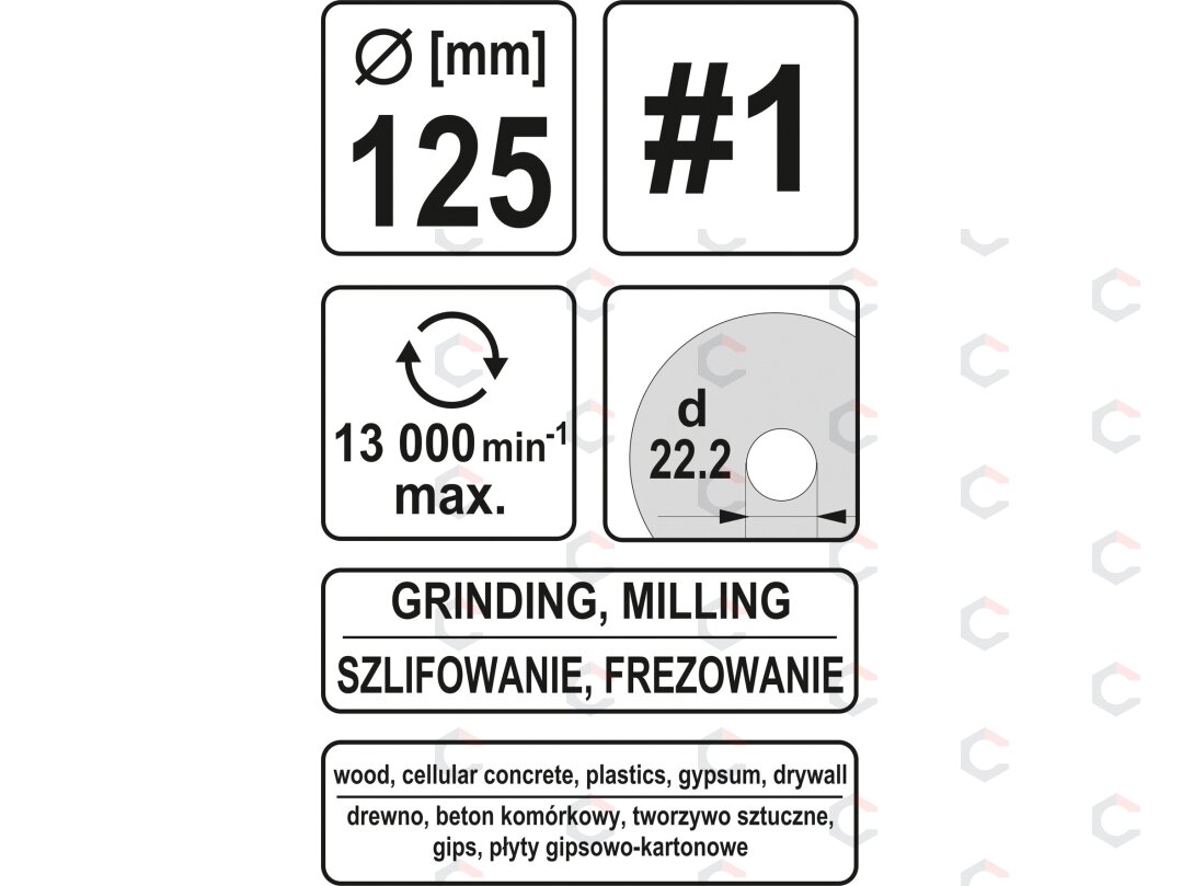 Diskas/freza medžiui | 125 mm | No1 (YT-59167) 3 Diskas/freza medžiui | 125 mm | No1 (YT-59167) 3