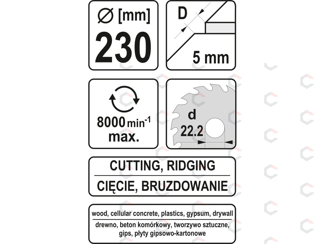 Diskas/freza medžiui | 230 mm (YT-59163) 3 Diskas/freza medžiui | 230 mm (YT-59163) 3