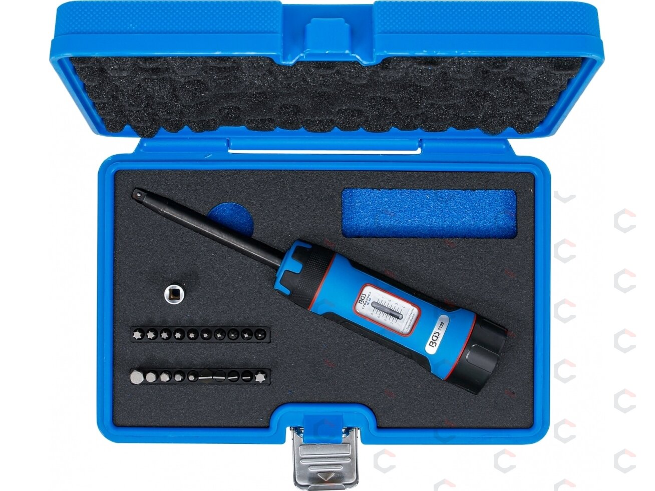 Dinamometrinio rakto ir priedų rinkinys | 6.3 mm 1/4" | 1 - 8 Nm | 22 vnt (7122) 3 Dinamometrinio rakto ir priedų rinkinys | 6.3 mm 1/4" | 1 - 8 Nm | 22 vnt (7122) 3