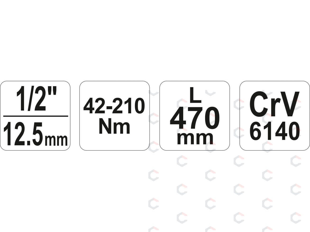 Dinamometrinis raktas | 12.5 mm (1/2") | 42 - 210 Nm. (YT-0760) 6 Dinamometrinis raktas | 12.5 mm (1/2") | 42 - 210 Nm. (YT-0760) 6