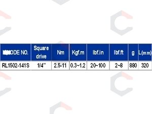 Dinamometrinis raktas | dvipusis 2.5~11NM, 1/4" (RL1502-141S) 4