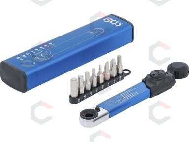 Dinamometrinis raktas | Vidinis šešiakampis 6,3 mm (1/4") | 2–10 Nm | su antgalių rinkiniu | 9 vnt. (74295) Dinamometrinis raktas | Vidinis šešiakampis 6,3 mm (1/4") | 2–10 Nm | su antgalių rinkiniu | 9 vnt. (74295)