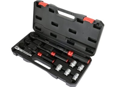 Dinamometrinių raktų rinkinys | 1/4", 3/8", 1/2" | 2–220 Nm | 9 vnt. (YT-07716) Dinamometrinių raktų rinkinys | 1/4", 3/8", 1/2" | 2–220 Nm | 9 vnt. (YT-07716)