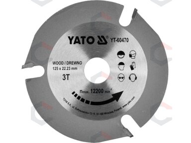 Diskas medžiui | 125 mm / 22 / 3T (YT-60470) Diskas medžiui | 125 mm / 22 / 3T (YT-60470)