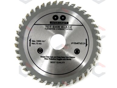 Diskas medžiui | 125 mm x 40T x 22.2 mm (ES-12540) Diskas medžiui | 125 mm x 40T x 22.2 mm (ES-12540)