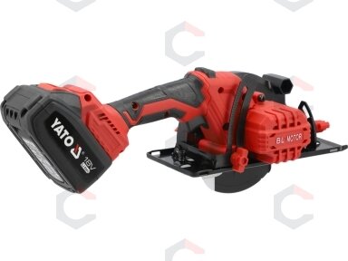 Diskinis pjūklas akumuliatorinis | 18V 140 mm | 2 vnt 4 AH akumuliatoriai (YT-8281185)