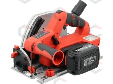 Diskinis pjūklas giluminis akumuliatorinis | 140 mm | 52 (90˚) 38 (45˚) mm | 18V | 4 AH (YT-821701) Diskinis pjūklas giluminis akumuliatorinis | 140 mm | 52 (90˚) 38 (45˚) mm | 18V | 4 AH (YT-821701)