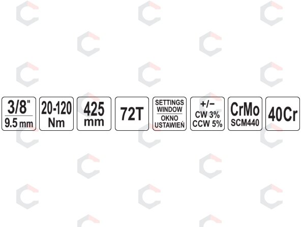 Dinamometrinis raktas | su skale | 10 mm (3/8") | 20-120 Nm (YT-07693) 5 Dinamometrinis raktas | su skale | 10 mm (3/8") | 20-120 Nm (YT-07693) 5