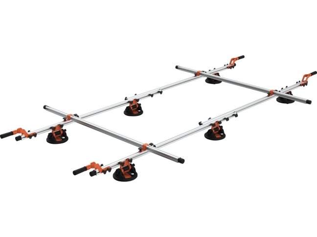 Didelio formato plokščių nešimo sistema YATO | 6 siurbtukai Ø 200 mm | 150 kg (YT-37091)