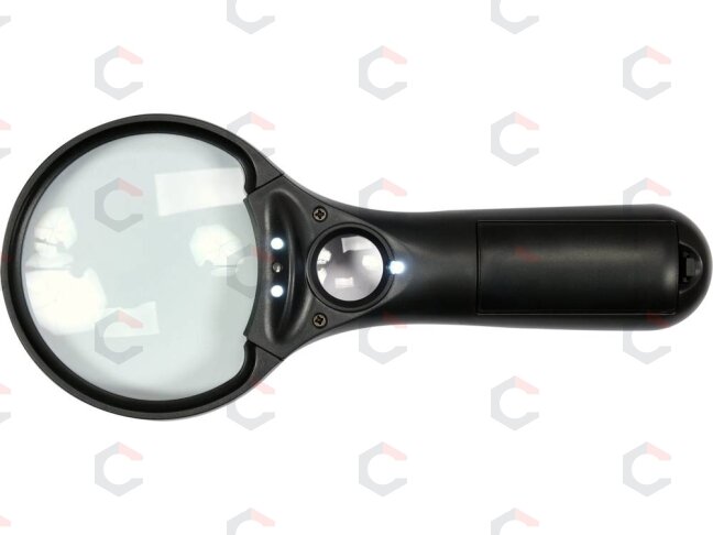 Lupa su LED ir UV apšvietimu | 3x ir 45x | 75 mm ir 20 mm (YT-73845) 3