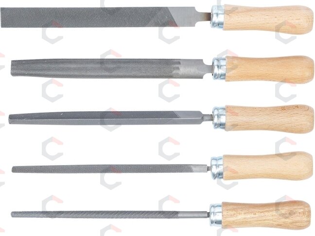 Dildžių rinkinys | Medinė rankena | 150 mm | 5 vnt. (50206) 1 Dildžių rinkinys | Medinė rankena | 150 mm | 5 vnt. (50206) 1