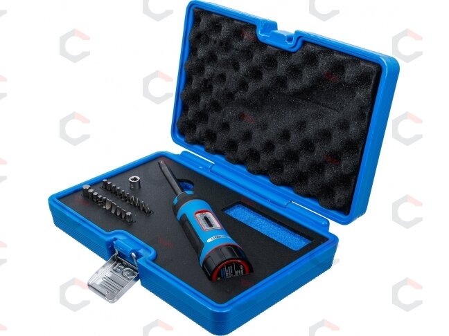 Dinamometrinio rakto ir priedų rinkinys | 6.3 mm 1/4" | 1 - 8 Nm | 22 vnt (7122) 2 Dinamometrinio rakto ir priedų rinkinys | 6.3 mm 1/4" | 1 - 8 Nm | 22 vnt (7122) 2