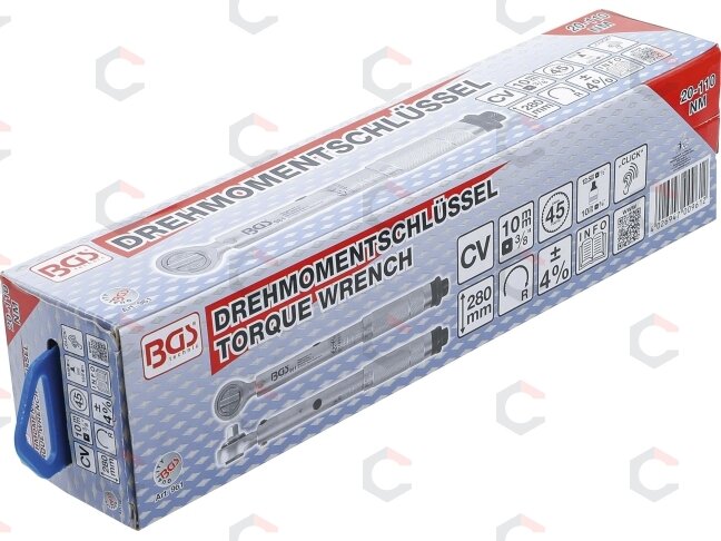 Dinamometrinis raktas | 10 mm (3/8") | 20–110 Nm | su adapteriu (961) 2 Dinamometrinis raktas | 10 mm (3/8") | 20–110 Nm | su adapteriu (961) 2